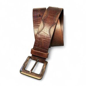 Fossil Bohemian Waist Belt Brown Size 32 Genuine Leather Boho